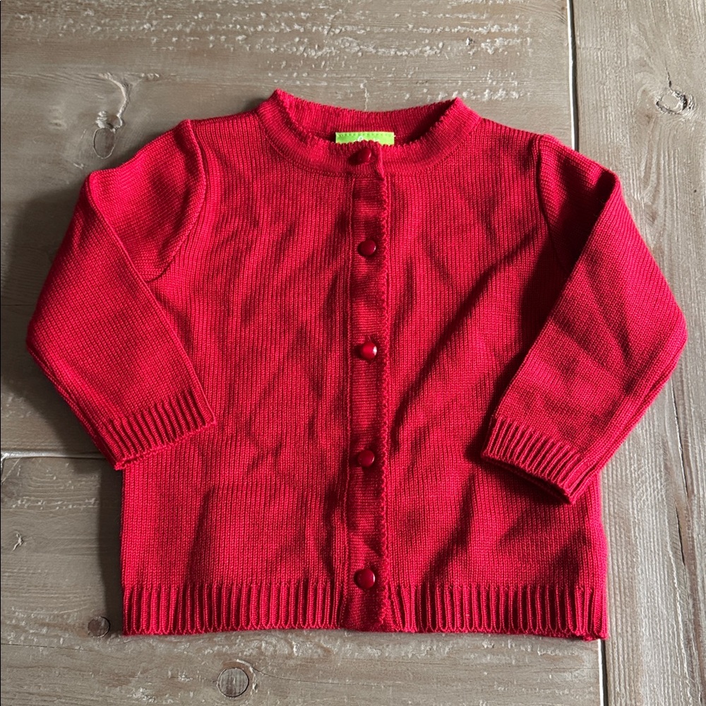 Classic Whimsy Girls Red Button Up Cardigan Sweater - 18 Month - NWOT